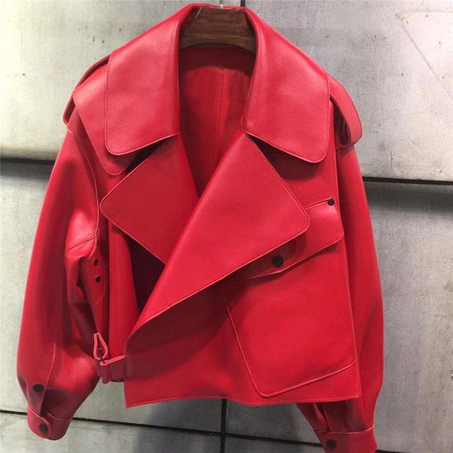 Autumn Winter Leather Look Jacket – Modern Women’s Essential Cashmere