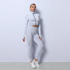 Seamless 3-Piece Yoga Set – Sculpting Gym & Lounge Fit