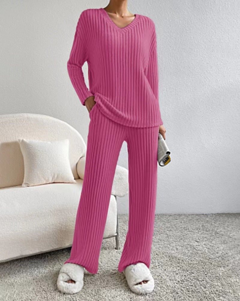 Chic Striped Two-Piece Set – Relaxed Fit