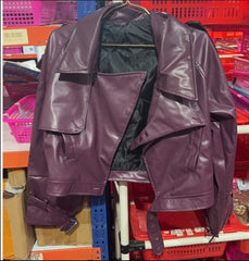 Amsterdam Cropped Leather Look Jacket – Loose Lapel Street Fit